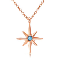 PANTIDE North Star Necklace for Women - North Star Charm Pendant Necklace, Adjustable Celestial Starburst Dainty Necklace Fashion Jewelry, Christmas Wedding Anniversary Birthday Gift (Rose Gold)