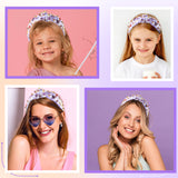 PANTIDE Music Jeweled Knotted Headband - Singer Fans Gift Guitar Red Lip Rhinestone Crystal Embellished Headband Wide Top Knot Hair Accessories Birthday Christmas Gift for Women Girl (Purple Plaid)