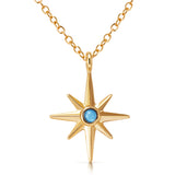 PANTIDE North Star Necklace for Women - North Star Charm Pendant Necklace, Adjustable Celestial Starburst Dainty Necklace Fashion Jewelry, Christmas Wedding Anniversary Birthday Gift (Gold)