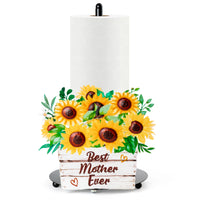 PANTIDE Mother’s Day Gifts Sunflower Paper Towel Holder Gifts for Mom - Best Mother Ever Standing Paper Towel Roll Holder Kitchen Decor Supplies Home Decoration Birthday Presents from Daughter Son