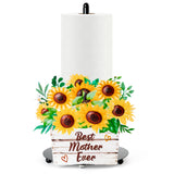 PANTIDE Mother’s Day Gifts Sunflower Paper Towel Holder Gifts for Mom - Best Mother Ever Standing Paper Towel Roll Holder Kitchen Decor Supplies Home Decoration Birthday Presents from Daughter Son