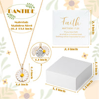 PANTIDE Christian Daisy Locket Necklace for Women Girls - God Is Within Her She Will Not Fail Engraved Faith Religious Necklace Inspirational Stainless Steel Necklace Jewelry Birthday Gift (Silver)
