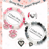 PANTIDE 2Pcs Shiny Heart Inspired Friendship Bracelets for Best Friend Christmas Magnetic Matching Bracelets for Couples Lover Family Big Sister Long Distance Relationship Beads Jewelry Gift
