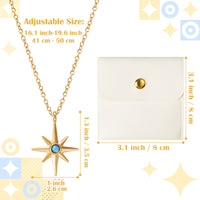 PANTIDE North Star Necklace for Women - North Star Charm Pendant Necklace, Adjustable Celestial Starburst Dainty Necklace Fashion Jewelry, Christmas Wedding Anniversary Birthday Gift (Gold)