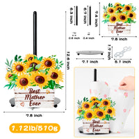 PANTIDE Mother’s Day Gifts Sunflower Paper Towel Holder Gifts for Mom - Best Mother Ever Standing Paper Towel Roll Holder Kitchen Decor Supplies Home Decoration Birthday Presents from Daughter Son