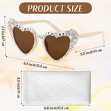 PANTIDE Bride To Be Sunglasses - Rhinestone Pearl Heart Shaped Sunglasses, Bachelorette Bridal Shower Wedding Engagement Party Favors Glasses Accessories, Jewelry Gift for Bridesmaid Women (Brown)