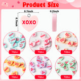 PANTIDE 60Pcs Valentine's Day Conversation Heart Candy Charms Colorful Resin Heart Shaped Pendant Jewelry Making Necklace Bracelet Earring DIY Art Craft Accessories for Valentines Day Anniversary