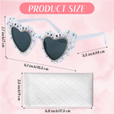 PANTIDE Bride To Be Sunglasses - Rhinestone Crystal Pearl Heart Shaped Sunglasses, Bachelorette Bridal Shower Wedding Engagement Party Glasses Accessories, Jewelry Gift for Bridesmaid Women (White)