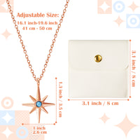 PANTIDE North Star Necklace for Women - North Star Charm Pendant Necklace, Adjustable Celestial Starburst Dainty Necklace Fashion Jewelry, Christmas Wedding Anniversary Birthday Gift (Rose Gold)