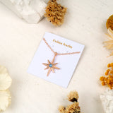 PANTIDE North Star Necklace for Women - North Star Charm Pendant Necklace, Adjustable Celestial Starburst Dainty Necklace Fashion Jewelry, Christmas Wedding Anniversary Birthday Gift (Rose Gold)
