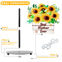 PANTIDE Mother’s Day Gifts Sunflower Paper Towel Holder Gifts for Mom - Best Mother Ever Standing Paper Towel Roll Holder Kitchen Decor Supplies Home Decoration Birthday Presents from Daughter Son