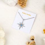 PANTIDE North Star Necklace for Women - North Star Charm Pendant Necklace, Adjustable Celestial Starburst Dainty Necklace Fashion Jewelry, Christmas Wedding Anniversary Birthday Gift (Silver)
