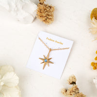 PANTIDE North Star Necklace for Women - North Star Charm Pendant Necklace, Adjustable Celestial Starburst Dainty Necklace Fashion Jewelry, Christmas Wedding Anniversary Birthday Gift (Gold)