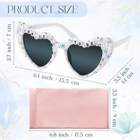 PANTIDE Bride To Be Sunglasses - Rhinestone Pearl Heart Shaped Sunglasses, Bachelorette Bridal Shower Wedding Engagement Party Favors Glasses Accessories, Jewelry Gift for Bridesmaid Women (White)