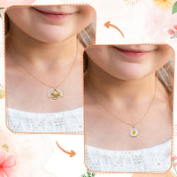 PANTIDE Daisy Locket Necklace for Flower Girl - Thank You for Being My Flower Girl Proposal Gift, Engraved Stainless Steel Jewelry Gift On Wedding Bridal Shower from Bride (Gold)