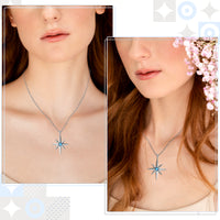 PANTIDE North Star Necklace for Women - North Star Charm Pendant Necklace, Adjustable Celestial Starburst Dainty Necklace Fashion Jewelry, Christmas Wedding Anniversary Birthday Gift (Silver)