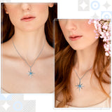 PANTIDE North Star Necklace for Women - North Star Charm Pendant Necklace, Adjustable Celestial Starburst Dainty Necklace Fashion Jewelry, Christmas Wedding Anniversary Birthday Gift (Silver)