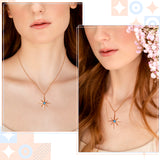PANTIDE North Star Necklace for Women - North Star Charm Pendant Necklace, Adjustable Celestial Starburst Dainty Necklace Fashion Jewelry, Christmas Wedding Anniversary Birthday Gift (Rose Gold)
