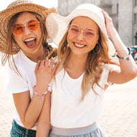 PANTIDE 2Pcs Shiny Heart Inspired Friendship Bracelets for Best Friend Christmas Magnetic Matching Bracelets for Couples Lover Family Big Sister Long Distance Relationship Beads Jewelry Gift