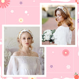 PANTIDE Bride Jeweled Knotted Headband - Rhinestone Crystal Embellished Headband Wide Top Knot Fashion Hairband Hair Accessories Wedding Bridal Shower Bachelorette Party Gift for Women Girls (White)