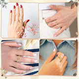 PANTIDE Book Lovers Ring For Women - Open Book Dainty Ring, Bookworm Librarian Reading Book Club Teacher Gifts, Adjustable Thumb Knuckle Stackable Jewelry Christmas Birthday Wedding Gift (Gold)