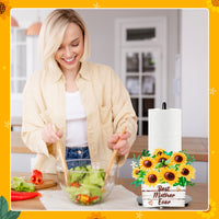 PANTIDE Mother’s Day Gifts Sunflower Paper Towel Holder Gifts for Mom - Best Mother Ever Standing Paper Towel Roll Holder Kitchen Decor Supplies Home Decoration Birthday Presents from Daughter Son