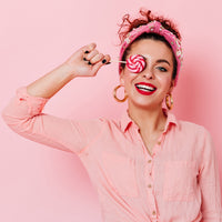 PANTIDE Hot Pink Jeweled Knotted Headband Rhinestone Crystal Pearls Bags Embellished Headband Non Slip Wide Top Knot Fashion Hairband Hair Accessories Christmas Birthday Gift for Women Girls