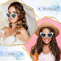 PANTIDE Bride To Be Sunglasses - Rhinestone Pearl Heart Shaped Sunglasses, Bachelorette Bridal Shower Wedding Engagement Party Favors Glasses Accessories, Jewelry Gift for Bridesmaid Women (White)