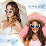 PANTIDE Bride To Be Sunglasses - Rhinestone Pearl Heart Shaped Sunglasses, Bachelorette Bridal Shower Wedding Engagement Party Favors Glasses Accessories, Jewelry Gift for Bridesmaid Women (White)