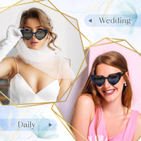 PANTIDE Bride To Be Sunglasses - Rhinestone Pearl Heart Shaped Sunglasses, Bachelorette Bridal Shower Wedding Engagement Party Favors Glasses Accessories, Jewelry Gift for Bridesmaid Women (Black)