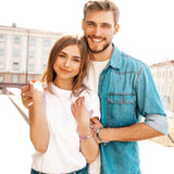 PANTIDE 2Pcs Shiny Heart Inspired Friendship Bracelets for Best Friend Christmas Magnetic Matching Bracelets for Couples Lover Family Big Sister Long Distance Relationship Beads Jewelry Gift