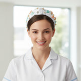 PANTIDE Labor Delivery Nurse Jeweled Knotted Headband - NICU Nurse Midwife Rhinestone Crystal Pearl Embellished Headband Wide Top Knot Hair Accessories Outfits Nurses Day Gift For Women Girl (White)