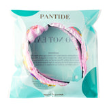 PANTIDE Easter Bunny Jeweled Knotted Headband - Peeps Rabbits Rhinestone Crystal Embellished Headband Wide Top Knot Hairband Hair Accessories Easter Spring Birthday Gift for Women Girls (Pink Plaid)