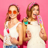 PANTIDE Conversation Heart Knotted Headband Valentine's Day Love Candy Embellished Headband Non Slip Wide Top Knot Fashion Hairband Hair Accessories Christmas Birthday Gift for Women Girls (Hot Pink)