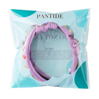 PANTIDE Music Jeweled Knotted Headband - Singer Fans Gift Guitar Red Lip Rhinestone Crystal Embellished Headband Wide Top Knot Fashion Hairband Birthday Back To School Gift for Women Girls (Purple)