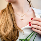 PANTIDE North Star Necklace for Women - North Star Charm Pendant Necklace, Adjustable Celestial Starburst Dainty Necklace Fashion Jewelry, Christmas Wedding Anniversary Birthday Gift (Rose Gold)