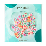 PANTIDE 60Pcs Valentine's Day Conversation Heart Candy Charms Colorful Resin Heart Shaped Pendant Jewelry Making Necklace Bracelet Earring DIY Art Craft Accessories for Valentines Day Anniversary