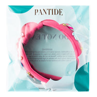 PANTIDE Candy Jeweled Knotted Headband - Sugar Lollipop Rhinestone Crystal Embellished Preppy Headband Non Slip Wide Top Knot Fashion Hairband Hair Accessories Birthday Gift for Women Girls (Pink)
