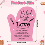 PANTIDE 500 Count Baked with Love Cottage Food Law Labels Stickers (Pink)