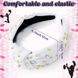PANTIDE Cheerleader Jeweled Knotted Headband - Cheerleading Team Girls Megaphone Rhinestone Pearl Embellished Headband Non Slip Hairband Hair Accessories Party Birthday Gift for Women Girls (White)