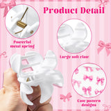 PANTIDE 3Pcs Coquette Pink Bow Hair Claw Clips for Women Girls