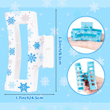 PANTIDE 4Pcs Snowflake Hair Claw Clips for Women Girl - Winter Snow Blue White Rectangle Nonslip Banana Hair Clips, Thin Thick Short Long Curly Accessories, Christmas Holiday Party Gift