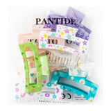 PANTIDE 8Pcs Spring Flowers Hair Claw Clips for Women Girls - Cute Flower Floral Rectangle Nonslip Banana Acrylic Hair Clips, Thin Thick Short Long Curly Accessories, Spring Summer Party Birthday Gift