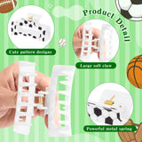 PANTIDE 4Pcs Sports Ball Hair Claw Clips for Women Girls - Football Basketball Soccer Baseball Rectangle Nonslip Hair Clips, Thin Thick Short Long Curly Hair Accessories, School Party Birthday Gift