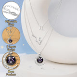 PANTIDE 3Pcs Gemini Zodiac Crescent Moon Layer Necklaces for Women Girls