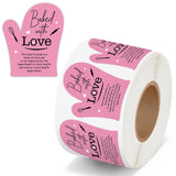 PANTIDE 500 Count Baked with Love Cottage Food Law Labels Stickers (Pink)