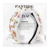 PANTIDE Golf Jeweled Knotted Headband for Women Girls (White)