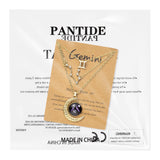 PANTIDE 3Pcs Gemini Zodiac Crescent Moon Layer Necklaces for Women Girls