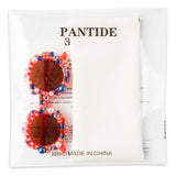 PANTIDE American Babe Sunglasses - Red White Blue Pearls Rhinestone Round Shaped Sunglasses, Fourth of July Patriotic Party Favors Outdoor Beach Glasses Accessories, Jewelry Gift for Kids (Red)