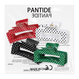 PANTIDE 4Pcs Christmas Polka Dot Hair Claw Clips for Women Girls